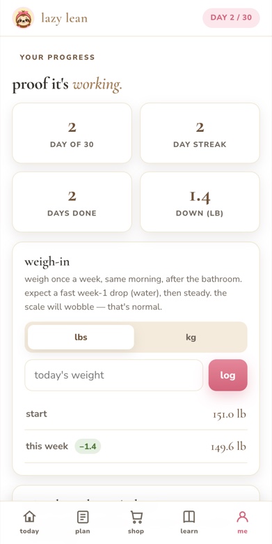lazy lean app — progress